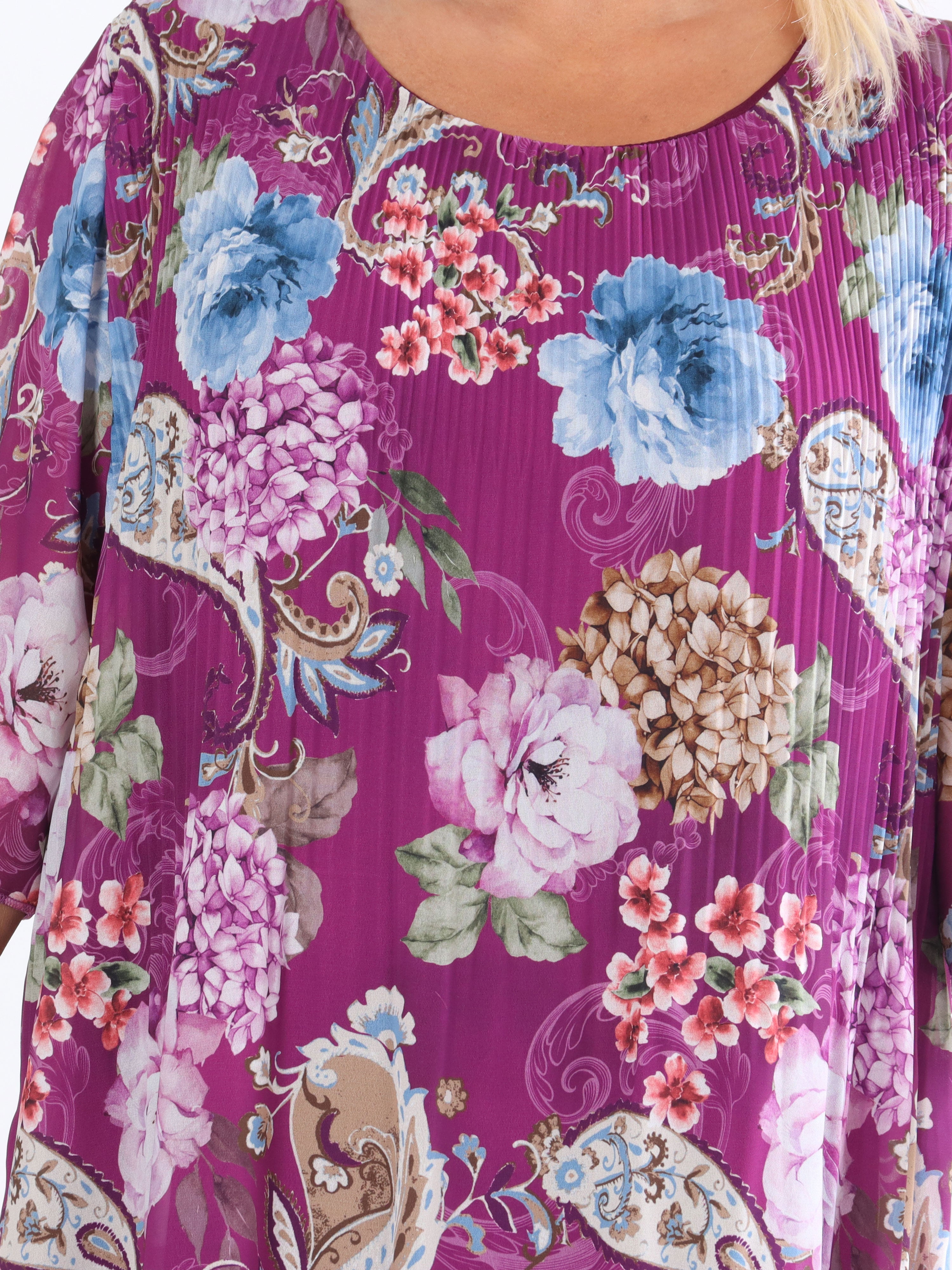 Zion Flower - Plisserad klänning med blommönster